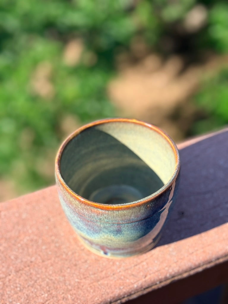 Ceramic Planter — Seaweed & Oatmeal Shimmer Glaze