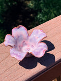 Flower Votive Candle Holder — Lavender & White Glaze