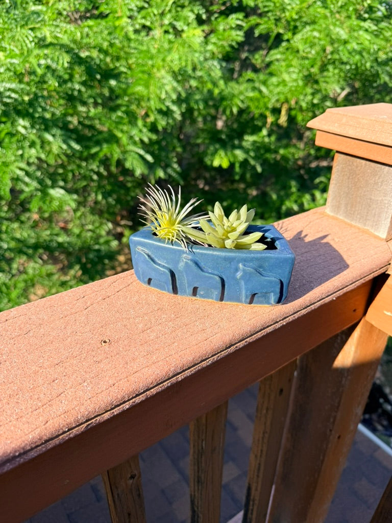 Dala Horse Succulent Planter — Scandinavian Blue