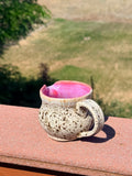 Handmade Ceramic Cream Pitcher — Speckled Matte & Pink Interior | Karen Palen Pottery
