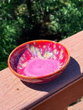 Ruby Crystal Bowl — Red to Pink with Crystal Glaze Effects
