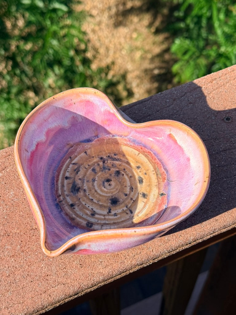 Heart Bowl — Pink Gloss & Winterwood Glaze