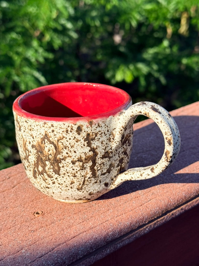 Ceramic Mug — Matte Winterwood & Cherry Red Interior