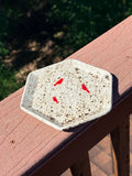 Hexagon Plate — Cardinals & Birch Trees in Winterwood Glaze