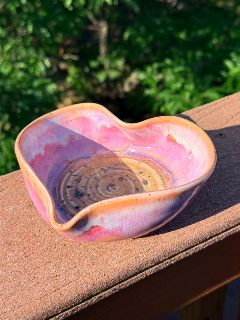 Heart Bowl — Pink Gloss & Winterwood Glaze