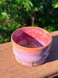 Handmade Ceramic Trinket Bowl — Pink & Lavender Glaze with Flower Detail | Karen Palen Pottery