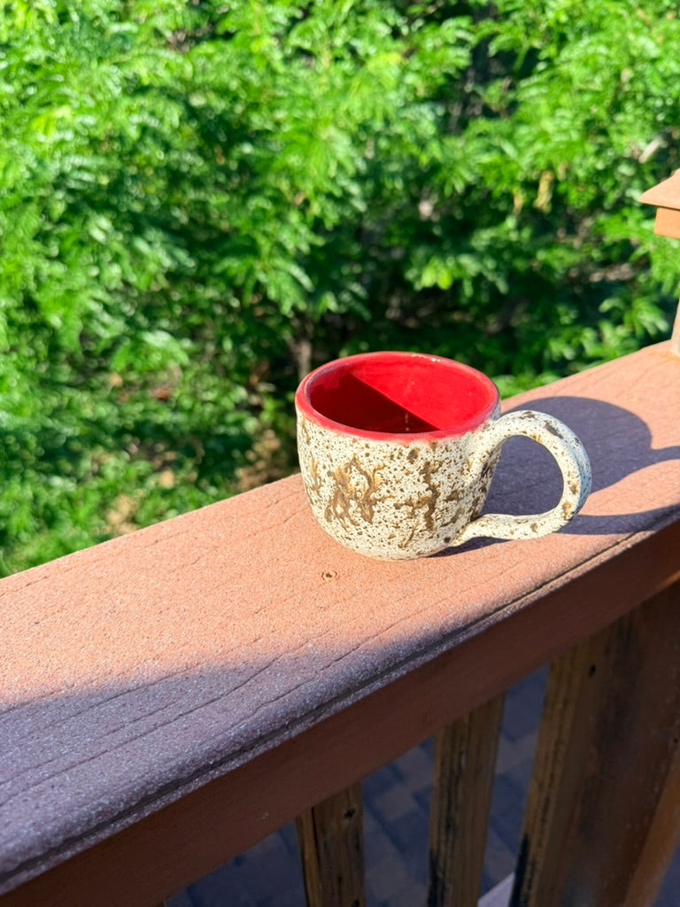 Ceramic Mug — Matte Winterwood & Cherry Red Interior