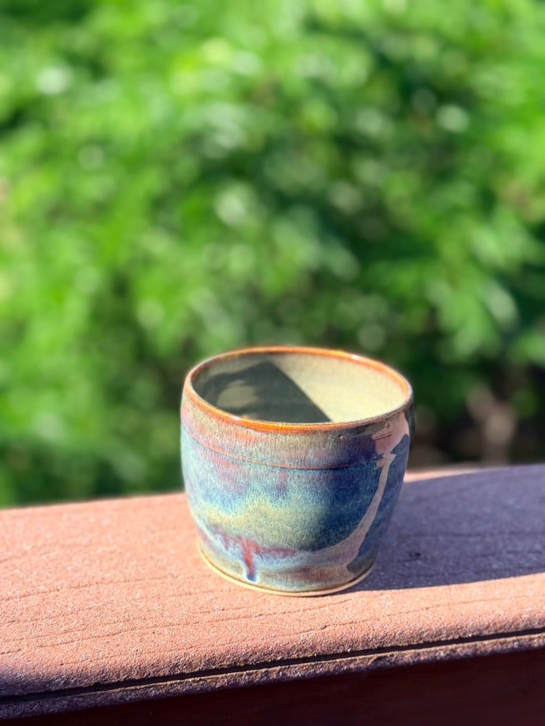 Ceramic Planter — Seaweed & Oatmeal Shimmer Glaze