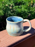 Peacock Blue Mug — Beige, Brown & Peacock Blue Glaze