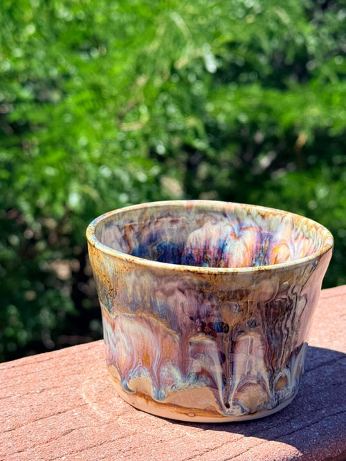 Ceramic Sauce Cup — Kaleidoscope Glaze