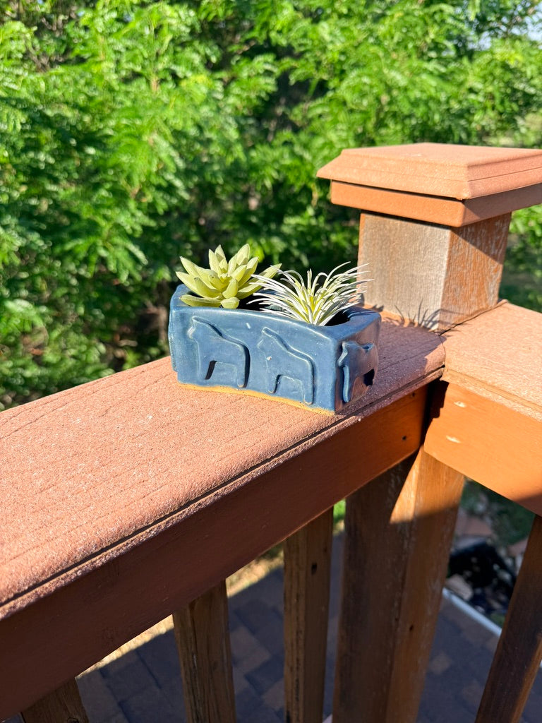 Dala Horse Succulent Planter — Scandinavian Blue