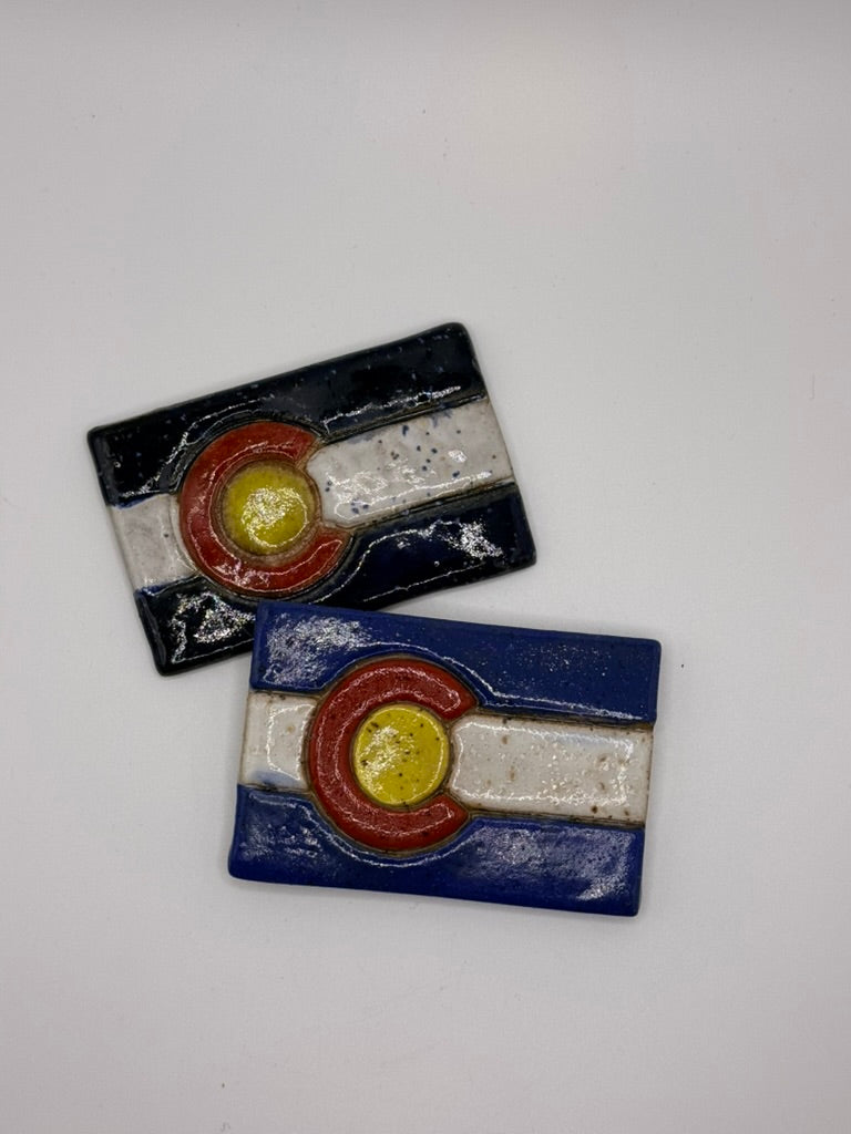 Colorado Flag Ceramic Magnets — Set of 2