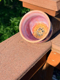 Handmade Ceramic Dip Bowl — Pink Glaze with Warm Streaks | Karen Palen Pottery