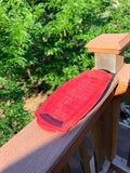 Long Ceramic Serving Tray — Apple Red Glaze