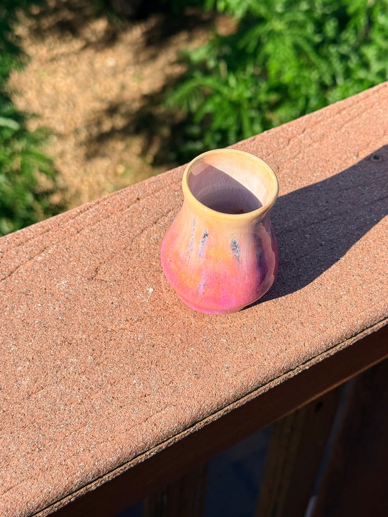 Coral Bud Vase — Coral to Dark Pink Glaze
