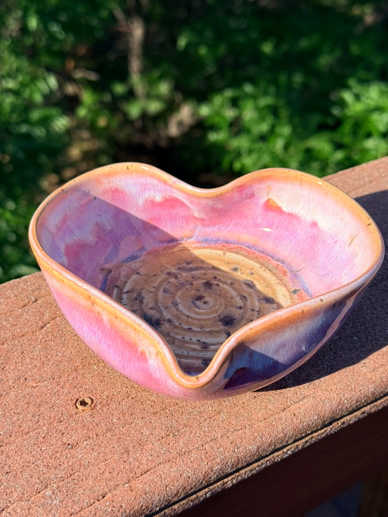 Heart Bowl — Pink Gloss & Winterwood Glaze