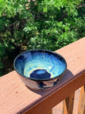 Starry Night Sky Bowl — Black, Blue & Sandy Glaze