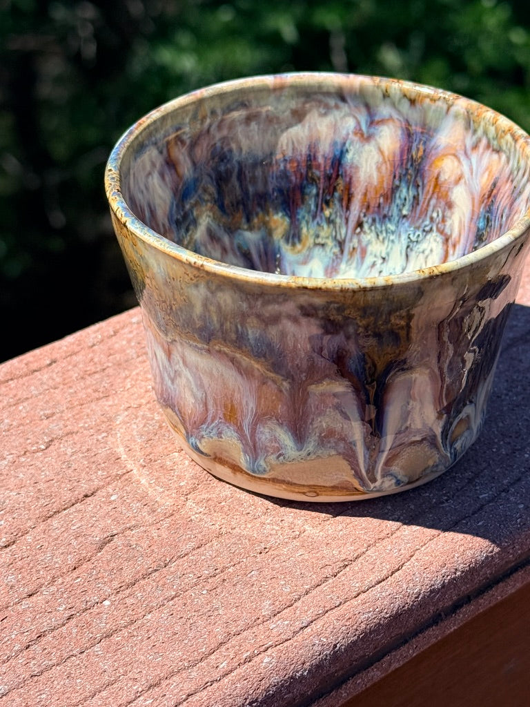 Ceramic Sauce Cup — Kaleidoscope Glaze