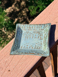 Dala Horse Square Trinket Plate — Slate Blue & Brown Glaze