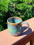Kaleidoscope Glaze Mug — Turquoise, Lime & Purple