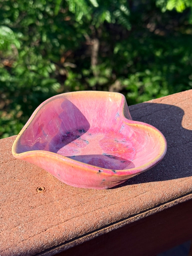 Heart Bowl — Pink Poppy Fields Glaze