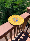 Handcrafted Deviled Egg Plate – Sunny Yellow with Floral Insets