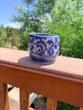 Handcrafted Blue Lacy Pot – Cornflower Blue with Cobalt Lace Detail