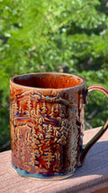 Handcrafted Colorado Mountain Mug – Amber Brown Glaze, 16 oz