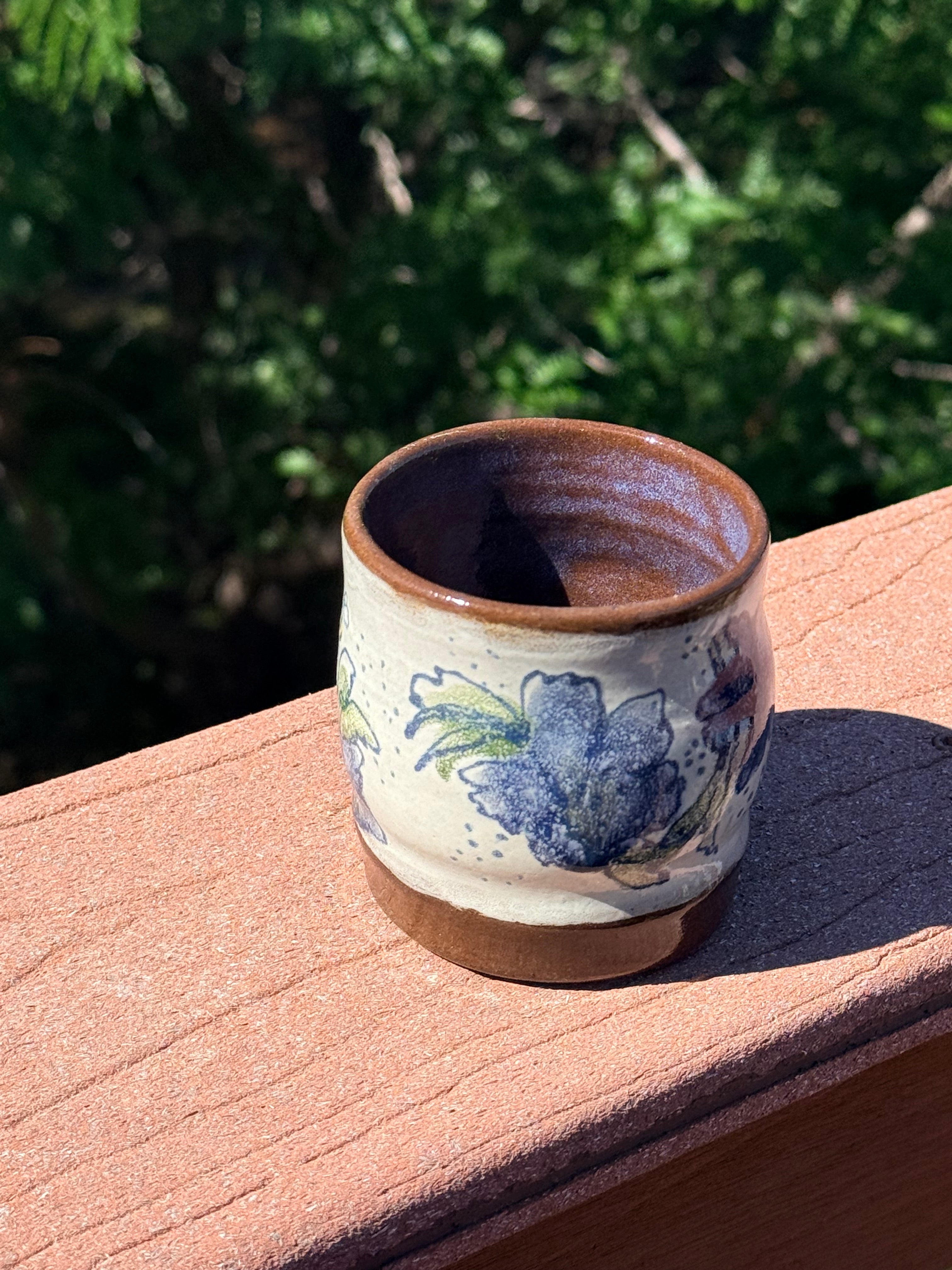 chocolate brown clay cup