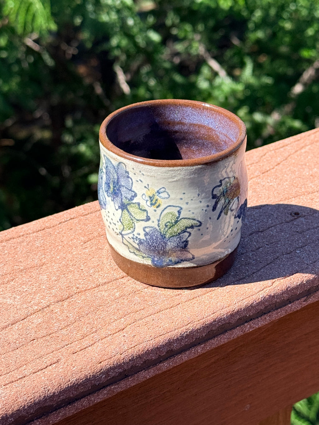 chocolate brown clay cup